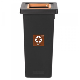 Plafor Sp. Z O.o Kosz do segregacji FIT BIN 75L czarny z brązową ramką "BIO"