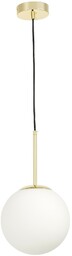 LAMPA WISZĄCA NOWOCZESNA ZŁOTO KLASYCZNE BIAŁA KULA FREDICA 20 LUMINA DECO