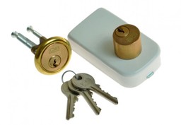 Zamek wierzchni dwubębenkowy LOB TB62 biały