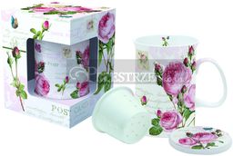 PORCELANOWY KUBEK Z ZAPARZACZEM - Róże Romantic Roses (316 RMR)