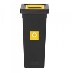Plafor Sp. Z O.o Kosz do segregacji FIT BIN 53L czarny z żółtą ramką "PLASTIK METAL"