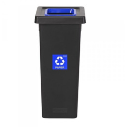 Plafor Sp. Z O.o Kosz do segregacji FIT BIN 53L czarny z niebieską ramką "PAPIER"