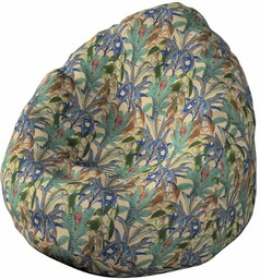 Worek do siedzenia, zielono-niebieskie motywy roślinne, Ø50 x 85 cm, Intenso Premium