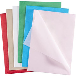 BillyBath 60 arkuszy papieru do pakowania prezentów, bibułka, 6-kolorowa, papier typu kraft, do pakowania prezentów i ręcznie robiona dekoracja na urodziny, baby shower, wesele