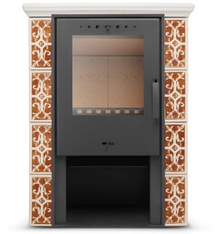 Piec kominek kaflowy wolnostojący koza JASMIN 10 kW kolor miodowy