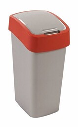 CURVER Kosz na śmieci "FLIP BIN" 50 l srebrny/czerwony