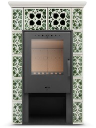 Piec kominek kaflowy wolnostojący koza JASMIN GRANDE 10 kW kolor zielony
