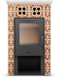 Piec kominek kaflowy wolnostojący koza JASMIN GRANDE 10 kW kolor miodowy