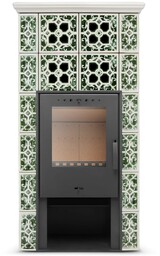 Piec kominek kaflowy wolnostojący koza JASMIN GRANDE II 10 kW kolor zielony