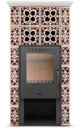 Piec kominek kaflowy wolnostojący koza JASMIN GRANDE II 10 kW kolor brązowy