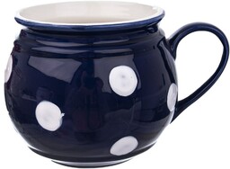 Kubek ceramiczny niebieski w grochy 850 ml