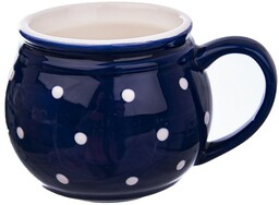Kubek ceramiczny niebieski w grochy 200 ml