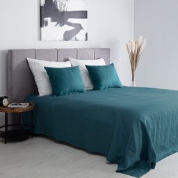 Narzuta na łóżko 260x260 Linen emerald, 260 x 260 cm