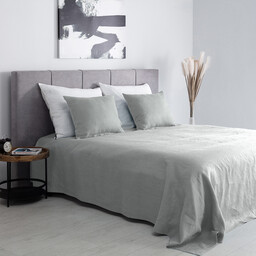 Narzuta na łóżko 260x260 Linen light grey, 260 x 260 cm