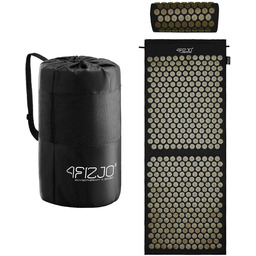 Duża mata do akupresury XL z poduszką 110x42cm czarno-złota