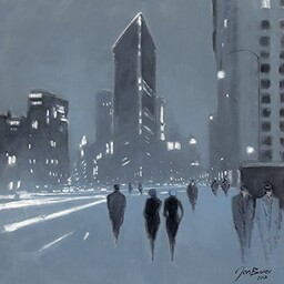 Jon Barker nadruk na płótnie ''The Flat Iron Building New York'', Obrazy na Ścianę, Bawełna, Wielokolorowy, 3,20 x 40,00 x 40,00 cm