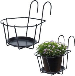 Uchwyt balkonowy na doniczkę metalowy czarny