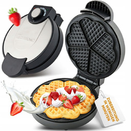 Gofrownica Opiekacz Do Gofrów Puszyste Gofry Wafle Serca Inox 1000W Mocna