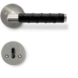 Klamka do drzwi Kastrup 04 Srebrna z czarnym Standard skandynawski