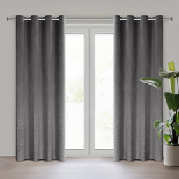 Zasłona welwetowa zdobiona lśniącymi diamencikami ZKOG-03