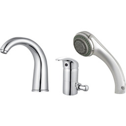 Trzyelementowa bateria na brzeg wanny KASIOPEA, chrom