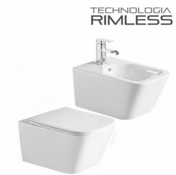 MISA WC RIMLESS 515x36x35 cm+ BIDET+ DESKA wolnoopadająca Duroplast SLIM