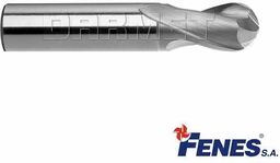 FENES Frez trzpieniowy do metalu 10 mm 2-ostrzowy krótki z czołem kulistym chwyt walcowy DIN327-B KR HSS-E 0641-552-102-755