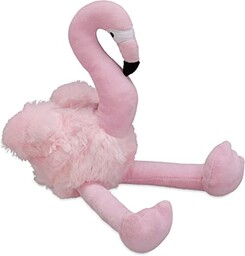 Relaxdays Stoper do drzwi flamingo, materiał, wysokość 23 cm, ciężki, do podłogi, wewnątrz, dekoracyjny odbojnik drzwiowy ze zwierzęciem, miękki, różowy