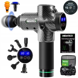 Pistolet Do Masażu Pleców Ciała Masażer Massage Gun Zestaw Pro 10 Końcówek