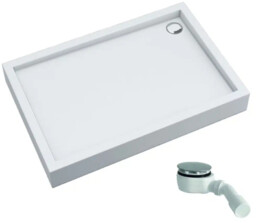 Schedline Favory Plus White Stone brodzik akrylowy 90x120 cm biały kamień + syfon 3ST.F1P-90120/B/ST