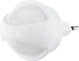 EGLO Lampa LED z gniazdem wtykowym Tineo, z funkcją oświetlenia nocnego i czujnikiem dnia i nocy, z tworzywa sztucznego w kolorze białym, ciepła biel