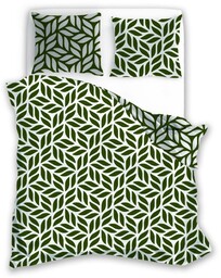 Faro Pościel z mikrofibry 160x200 Harmony 10 liście geometria zielona kremowa