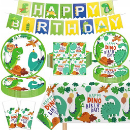 Zastawa stołowa na baby shower motyw tropikalny serwetki talerze 123szt