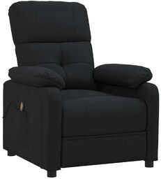 vidaXL Fotel z masażem, czarny, obity tkaniną