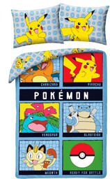 Pościel dziecięca Pokemon 140x200 Halantex 100% bawełna Pikachu Pokeball