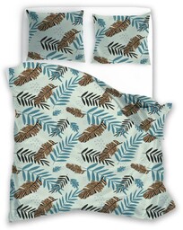 Faro Pościel z mikrofibry 220x200 Harmony 11 liście miętowa brązowa