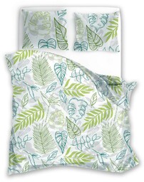 Faro Pościel z mikrofibry 220x200 Harmony 13 liście zielona turkusowa