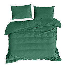 Eurofirany Pościel satynowa 160x200 Nova zielona ciemna jednobarwna