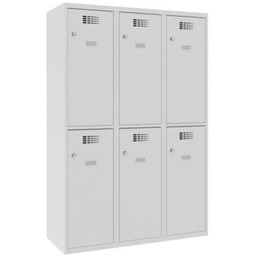Metalowa szafa szatniowa z nóżkami - 6 komór 120 cm Sus 432 W ST