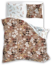 Faro Pościel z mikrofibry 220x200 Harmony 7 kwiaty beżowa biała