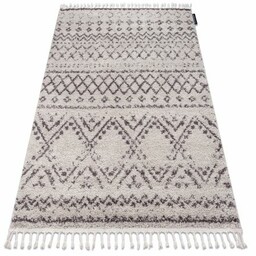 Dywan BERBER RABAT G0526 krem / brąz Frędzle berberyjski marokański shaggy 60x200 cm