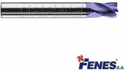 FENES Frez trzpieniowy do metalu 9 mm 2-ostrzowy długi walcowo-czołowy chwyt walcowy DIN6527-L VHM TiAIN 0641-512-911-050