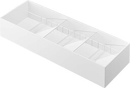 YAMAZAKI Domowe rozszerzalne sztućce kuchenne kątowe przybory do przechowywania sztućców organizer kompaktowa taca do szuflady plastik, jeden rozmiar, biały