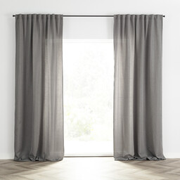 Zasłona BASIC na taśmie marszczącej 140x300cm szary 1 szt., 140 cm x 300 cm