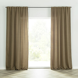 Zasłona BASIC na taśmie marszczącej 140x300cm jasne khaki 1 szt., 140 cm x 300 cm