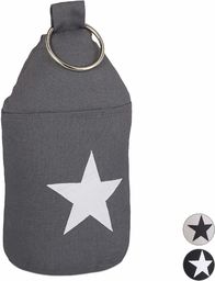 Relaxdays Gwiezdny ogranicznik do drzwi, zderzak, do podłogi, wysoki, z uchwytem, wys. x 23 x 11 cm, czarny, 1 szt