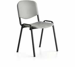 Krzesło NELSON, plastikowe siedzisko, czarny, jasnoszary