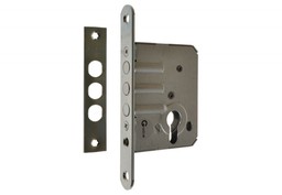 Zamek atestowany GERDA ZW 500 na wkład, 3 bolce, klasa C, z zaczepem płaskim, ocynk srebrny
