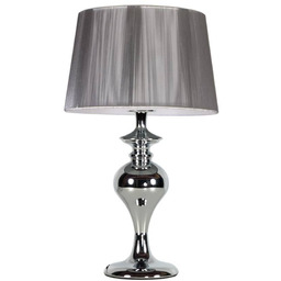 Lampa stołowa nocna GILLENIA srebrna z abażurem nitkowym Candellux 41-11954