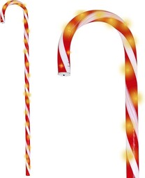 FIESTAS GUIRCA Laska cukierkowa ze światłem (70 cm) - Świąteczny dodatek na Boże Narodzenie i Nowy Rok Dekoracje Świąteczne i Uroczyste - Idealny dla Wszystkich Użytkowników - Czerwony i Biały